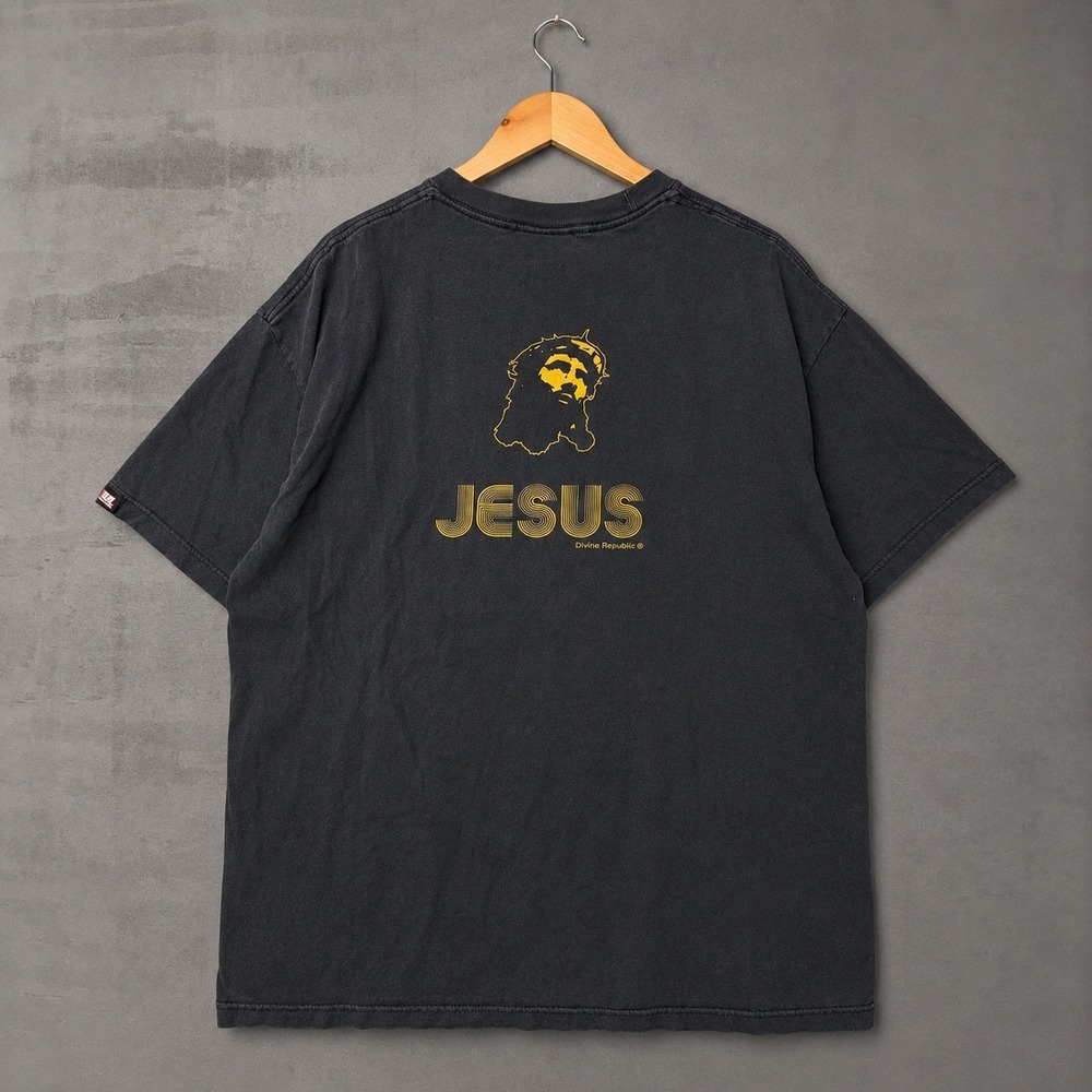Vintage‎ Divine Republic Jesus Tee Shirt Black N-Soul Records Men's XL